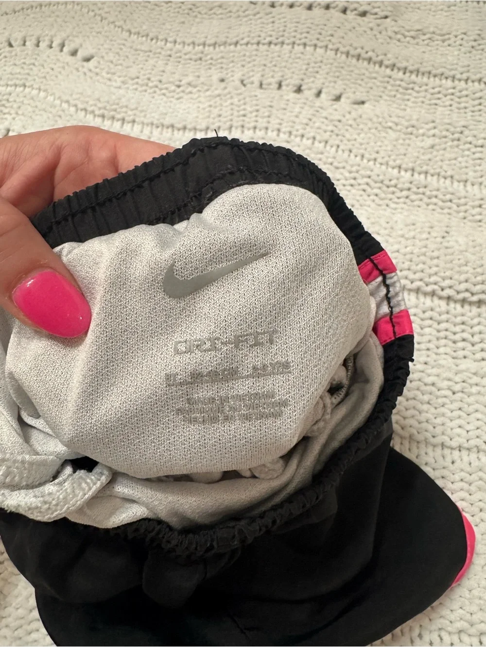 Nike Black Athletic Shorts with Pink Trim